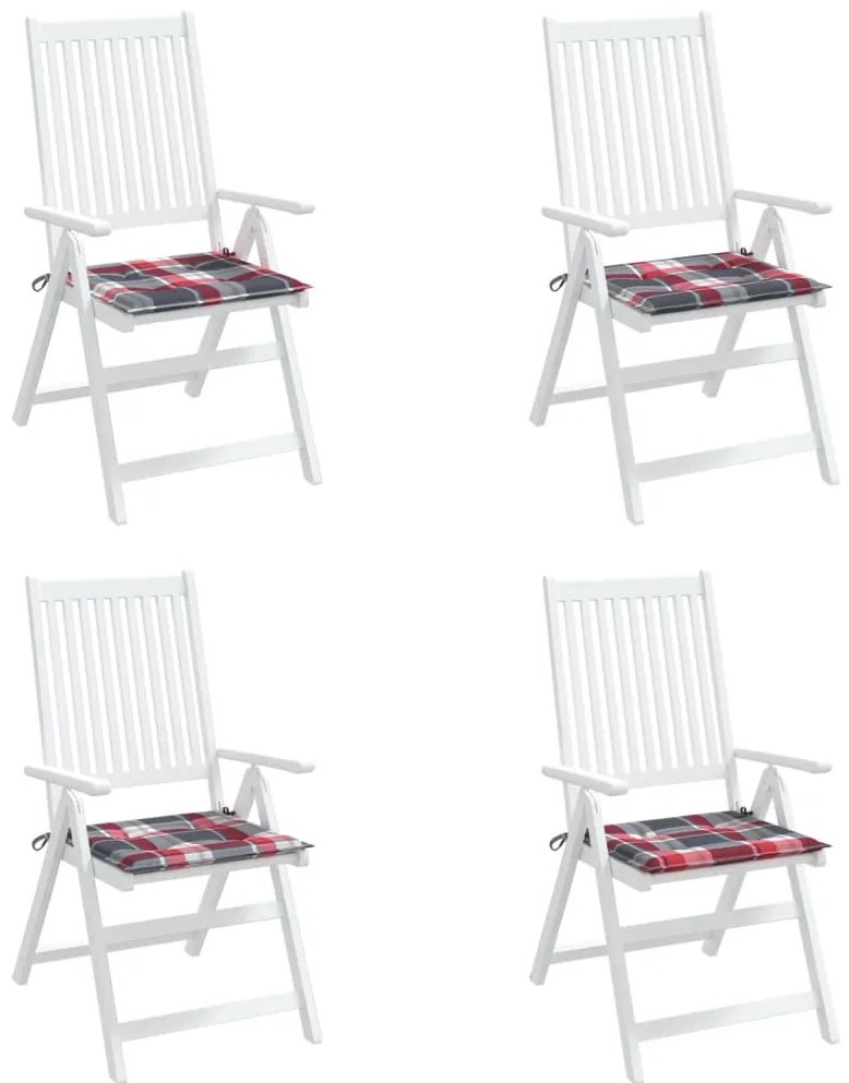Almofadões cadeiras jardim 4pcs tecido oxford xadrez vermelho