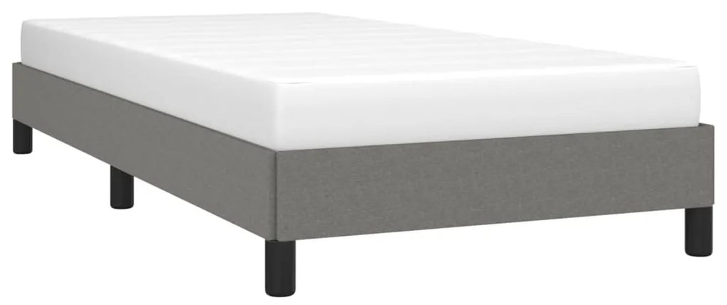 Estrutura de cama 100x200 cm tecido cinzento-escuro