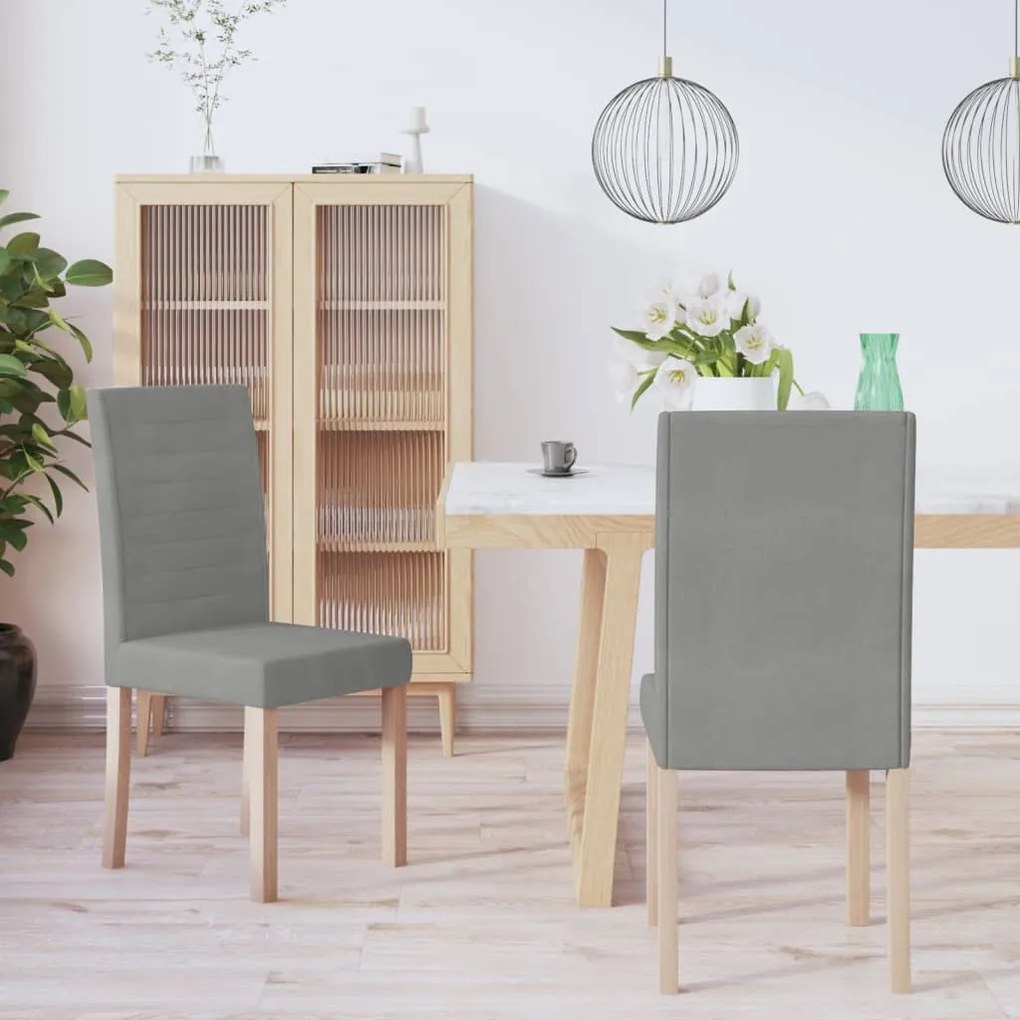 vidaXL Cadeiras de jantar 2 pcs tecido cinzento-claro