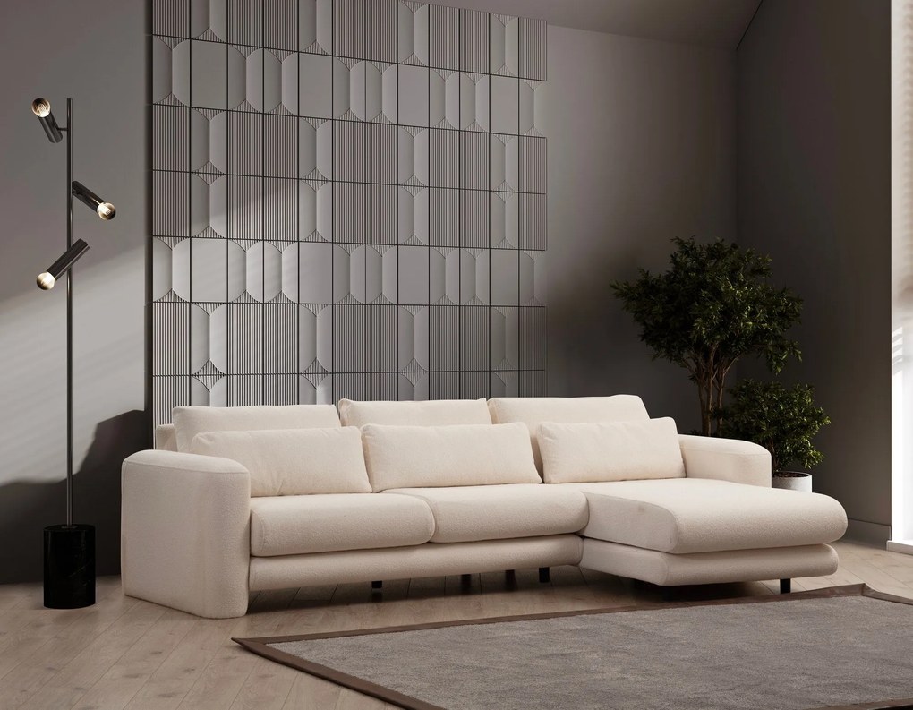 Sofá de Canto Lily – Creme – 290 x 165 cm