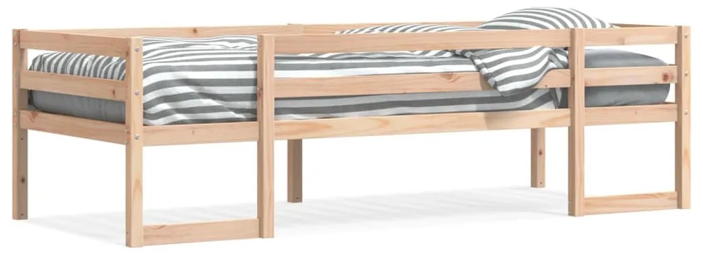 Estrutura de cama infantil 75x190 cm madeira de pinho maciça