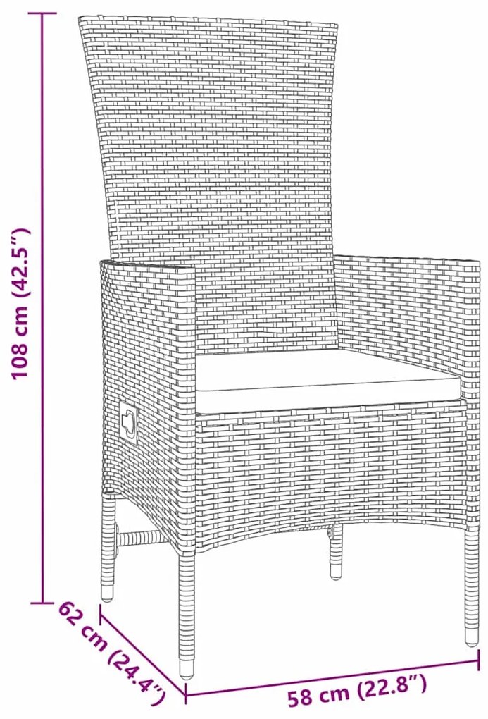 Conjunto de Cadeiras Externas 5 pcs Bege 80 x 80 x 73 cm