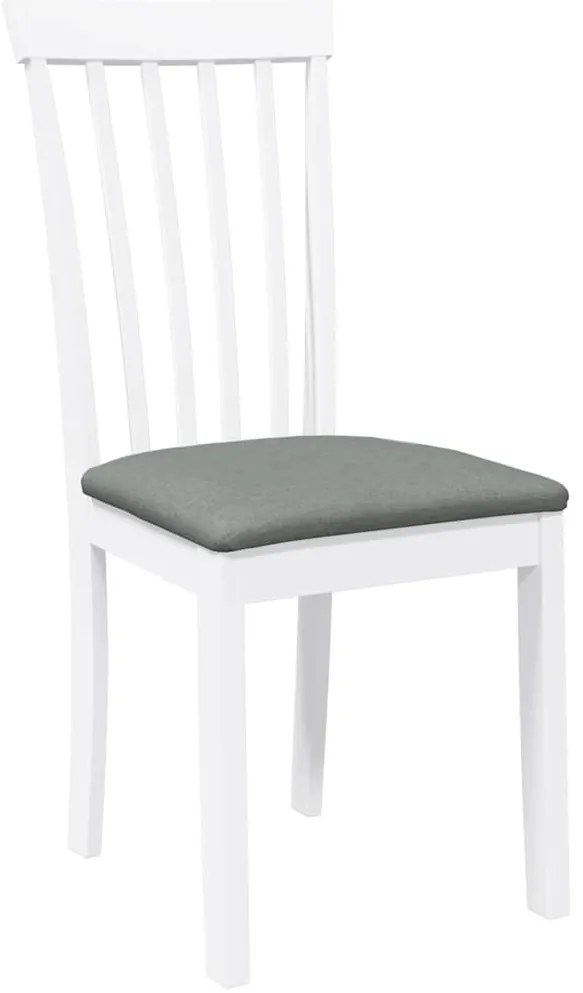 Cadeiras de jantar com almofadões 2 pcs madeira maciça branco