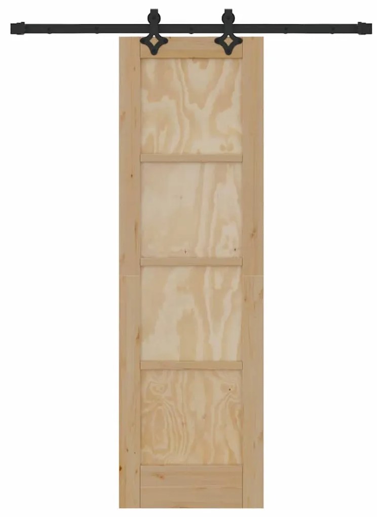 Porta Deslizante com Conjunto de Hardware "ORKDAL" de Madeira Maciça d