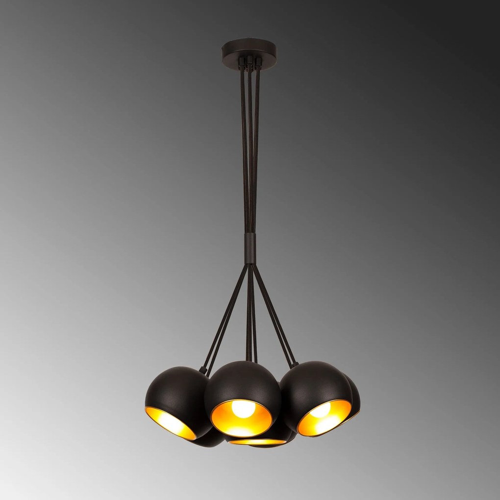 Chandelier Sivani – Preto e Dourado – 45 cm