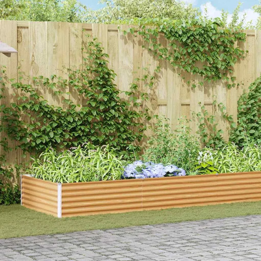vidaXL Canteiro de jardim elevado 485 x 100 x 36 cm Aço Galvanizado