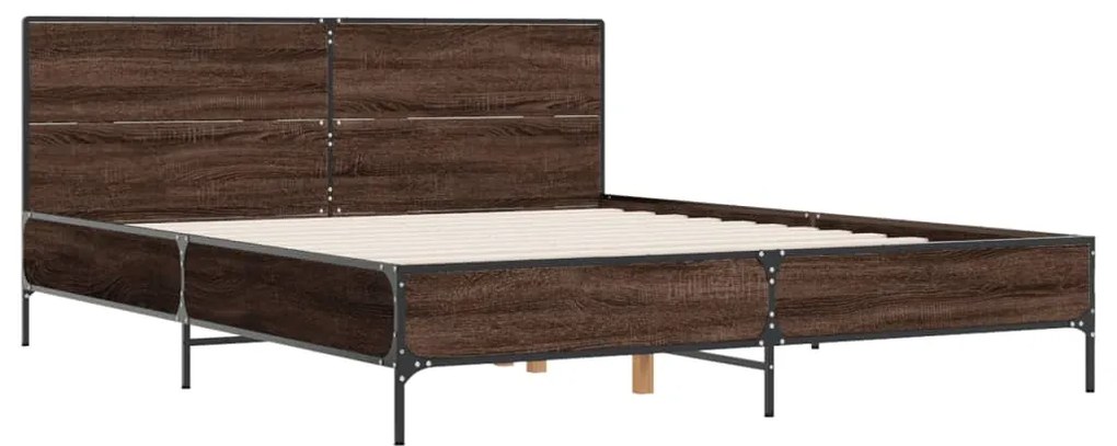 Estrutura de cama 140x190cm derivados madeira/metal
