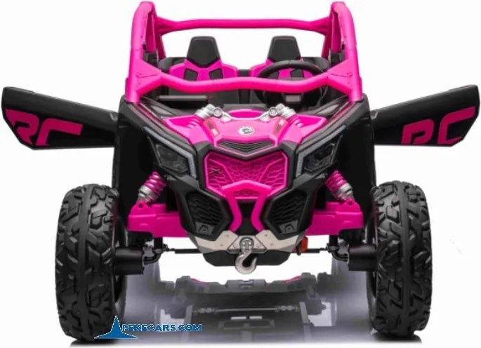 Carro elétrico para crianças 1 a 7 anos 24V 4x4 MP4 CAN-AM Maverick Buggy Rosa