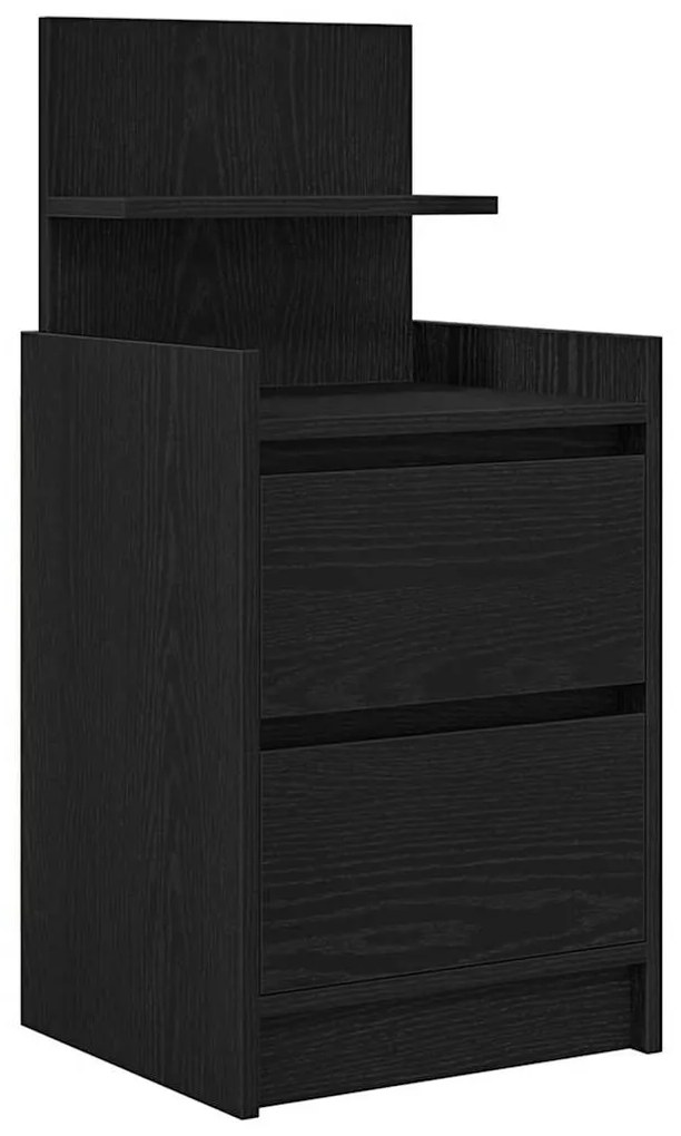 Mesas de cabeceira com 2 gavetas 2 pcs 38x34x80 cm preto