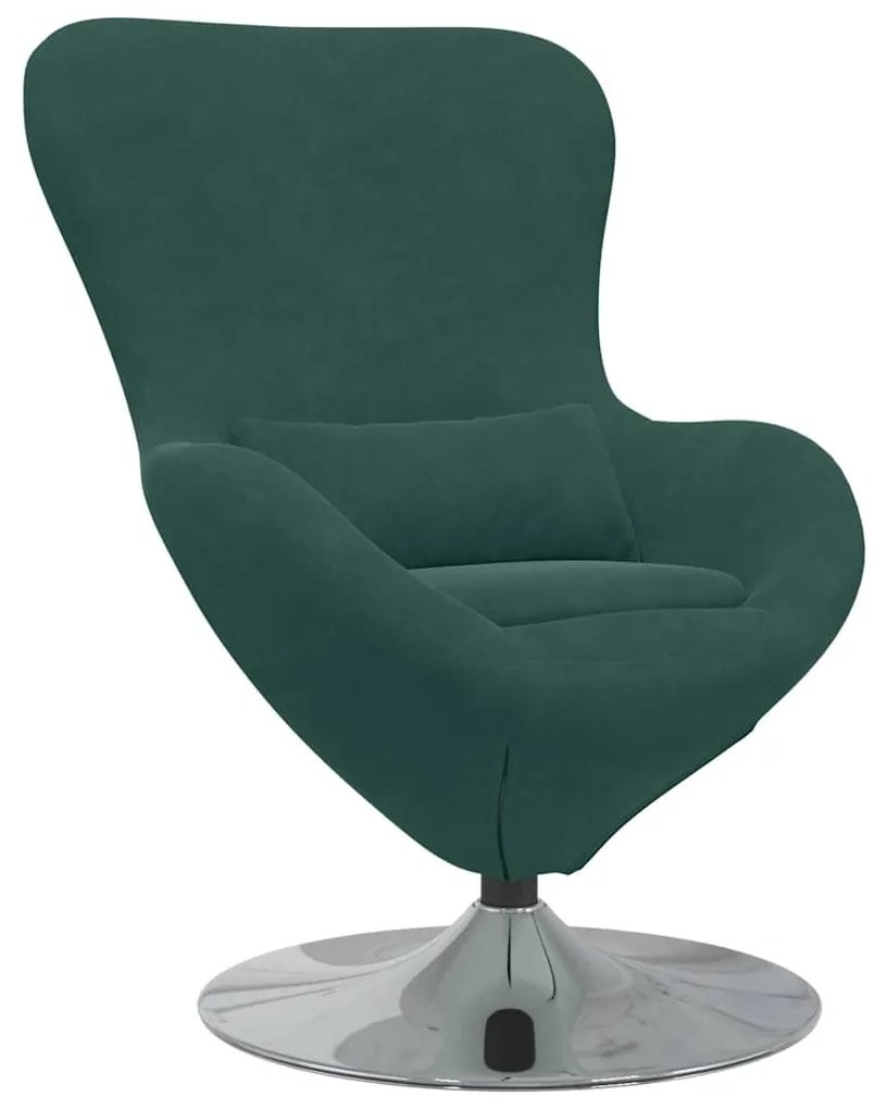 Poltrona Ovo Veludo Verde Escuro
