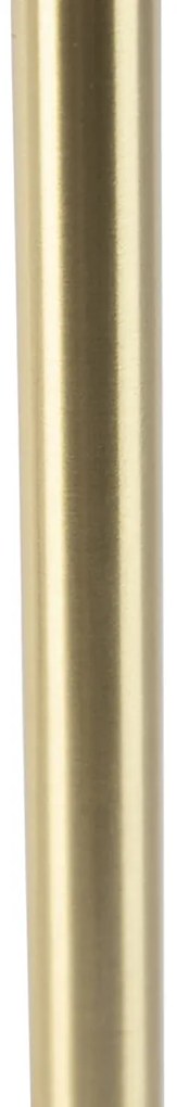 Candeeiro de mesa clássico latão com abajur boucle branco 20 cm - Simplo Design