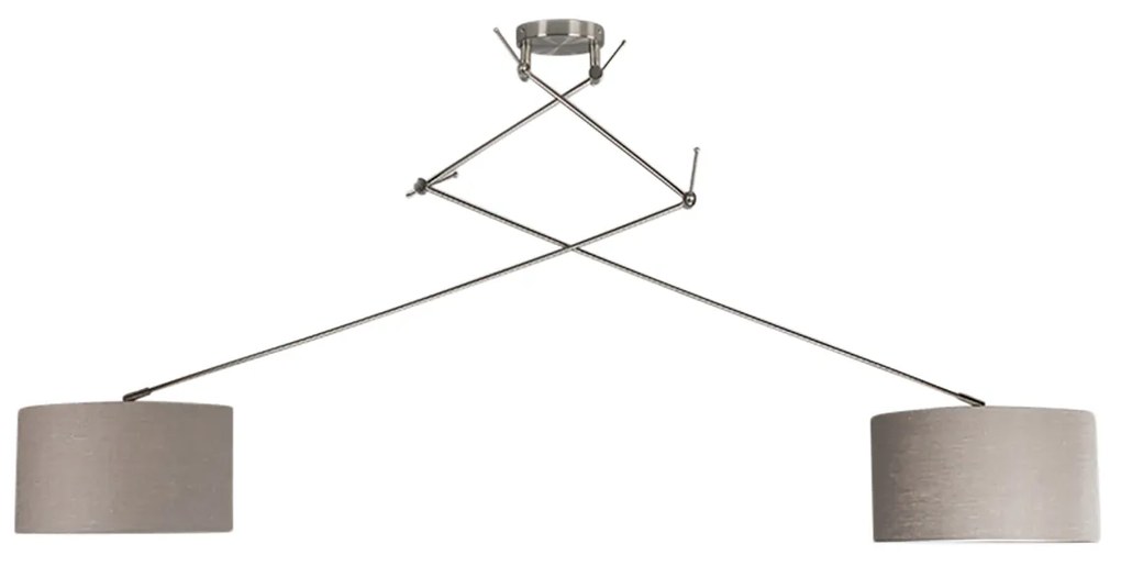 LED Candeeiro suspenso inteligente em aço com abajur taupe de 35 cm incl. 2 Wifi A60 - Blitz Moderno