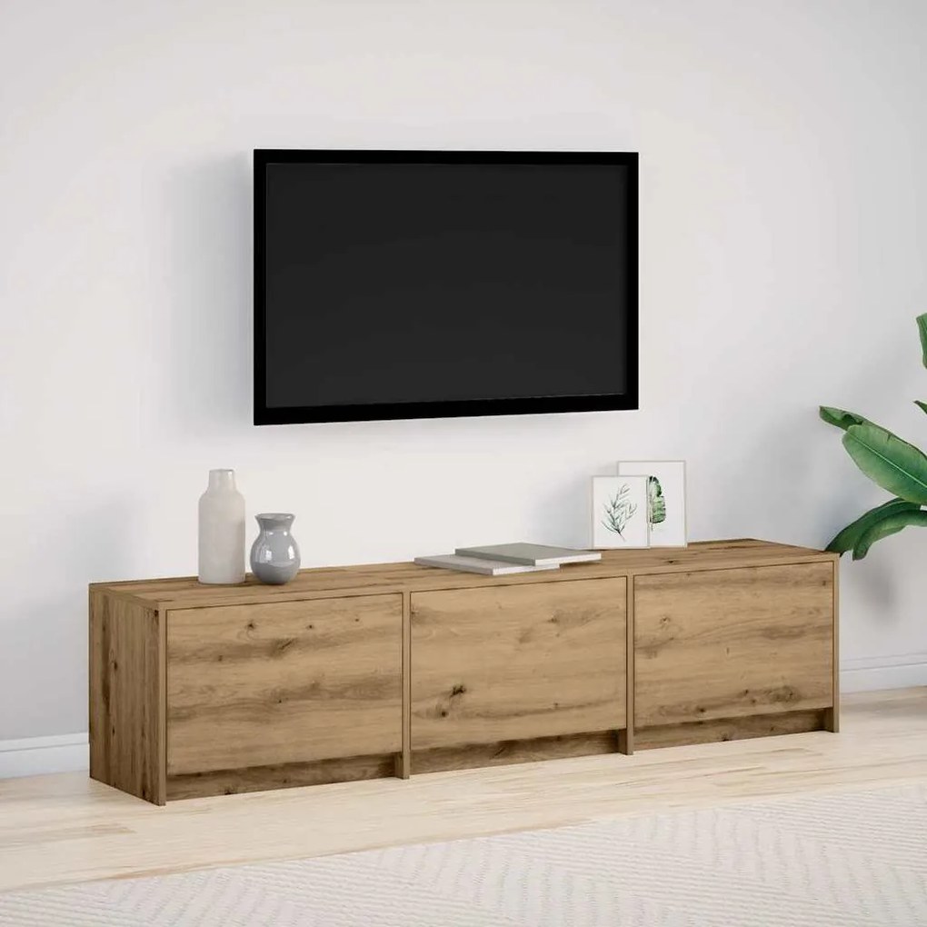 vidaXL Cabinet de TV com LEDs Carvalho Artesanal 162 x 34 x 40 cm