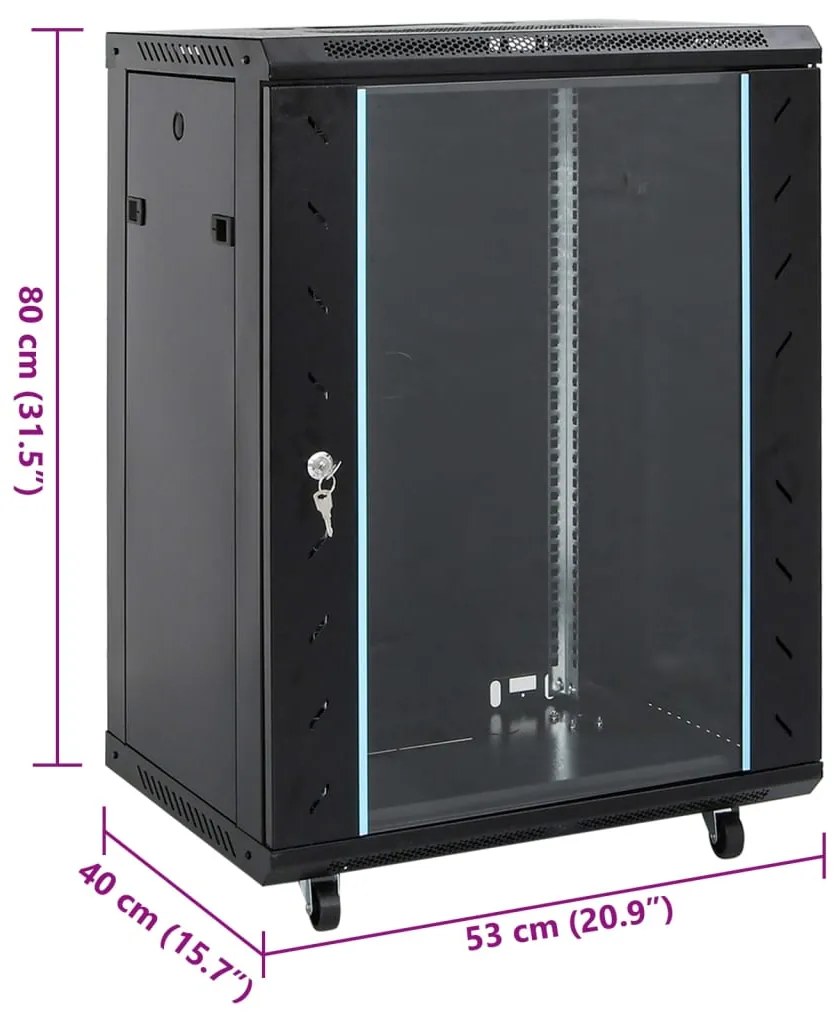 Armário bastidor 15U c/ pés giratórios 19" IP20 60x45x86 cm