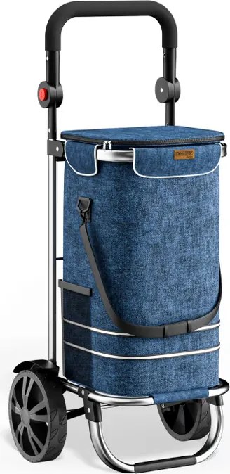 Carrinho de compras alumínio 56L 31x24x54cm azul