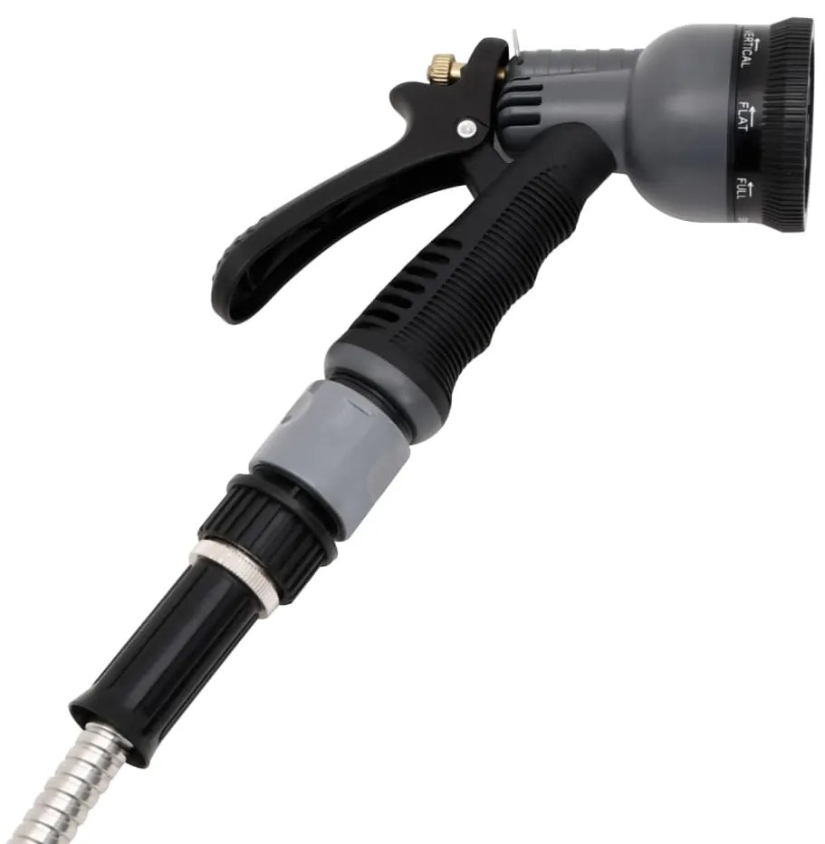 Mangueira jardim c/ pulverizador 0,6" 30 m aço inox. prateado