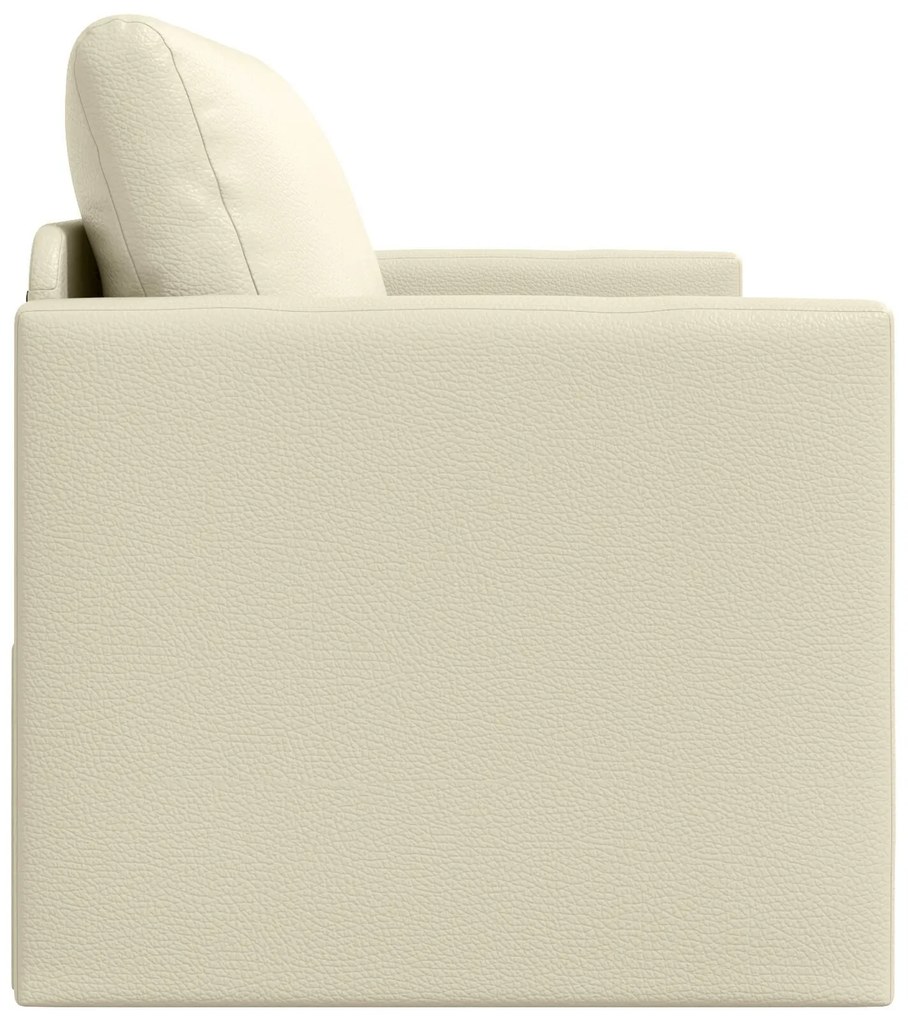 Sofá-camas 2-em-1 Creme 124x71x78 cm Couro Sintético