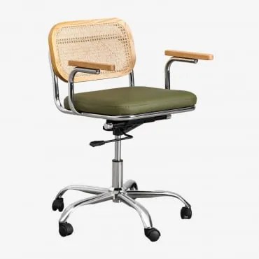 Cadeira De Secretária Em Pele Sintética Tento Verde Exército - Sklum