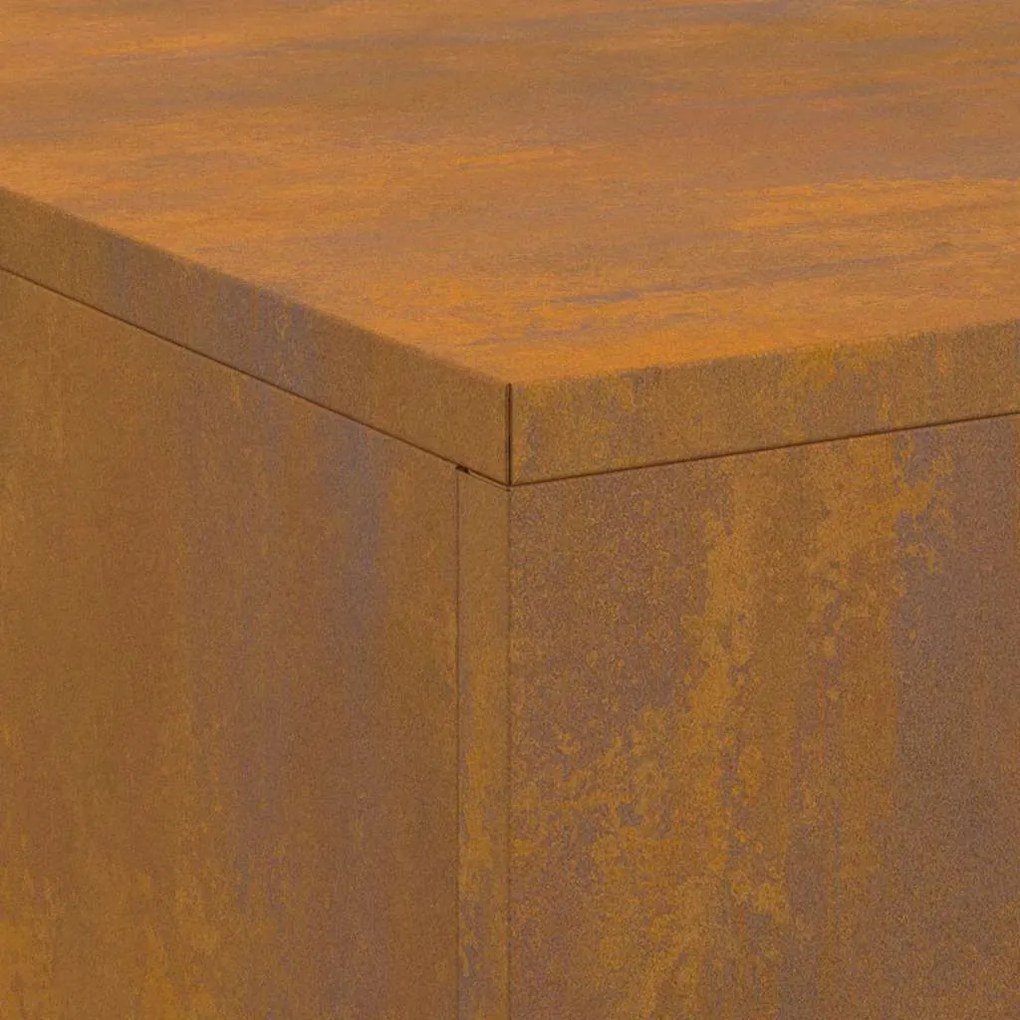 Fogo com Armazenamento de Torres 100x100x30 cm Aço Envelhecido