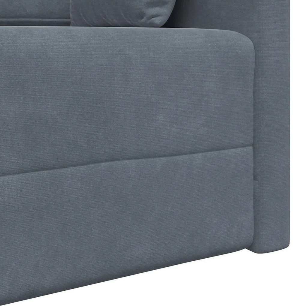 Sofá Cama 2 em 1 Cinza Escuro 213x144x60 cm Veludo