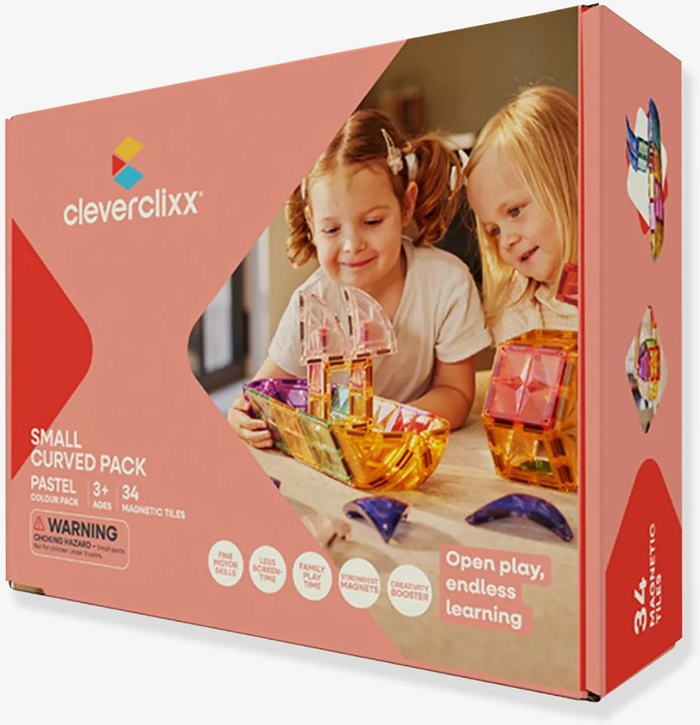 Pack curvo CLEVERCLIXX 34 peças multicolor
