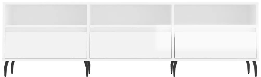Móvel p/ TV 150x30x44,5 cm derivados madeira branco brilhante