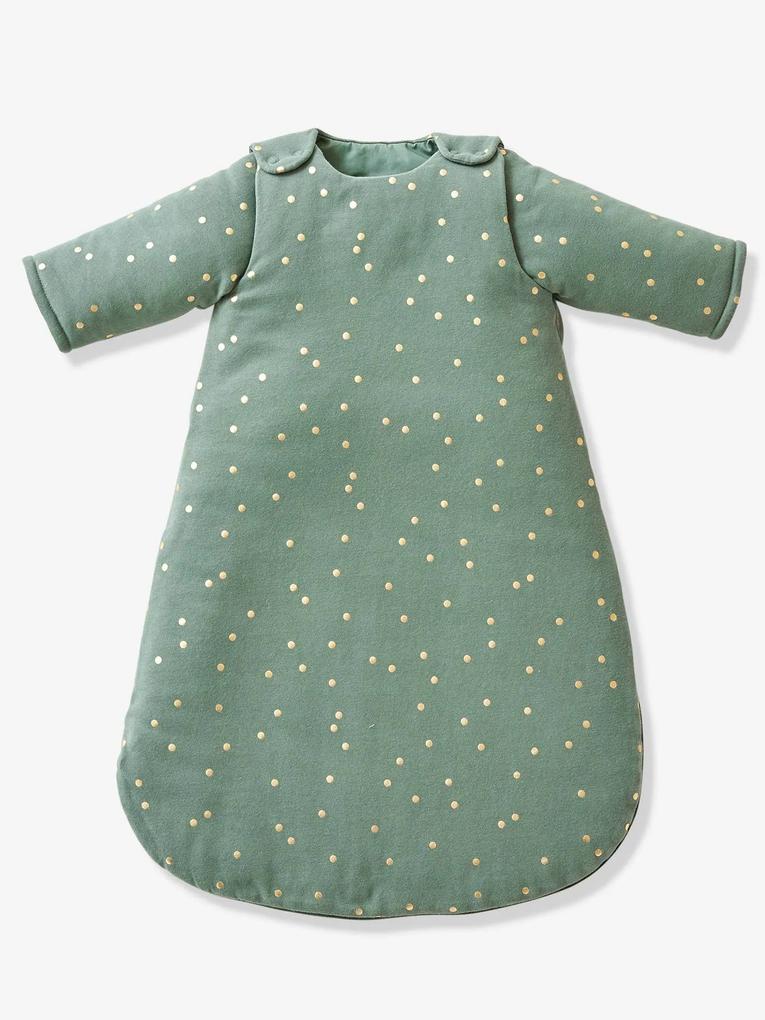 Saco de bebé personalizável, com mangas amovíveis, Green Forest, Oeko-Tex® verde escuro estampado