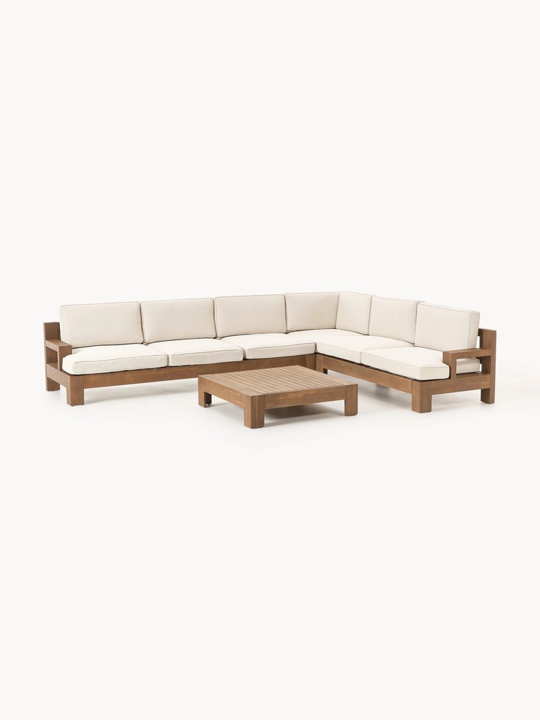 Conjunto lounge para jardim modular em madeira de acácia Joshua, conjunto de 4
