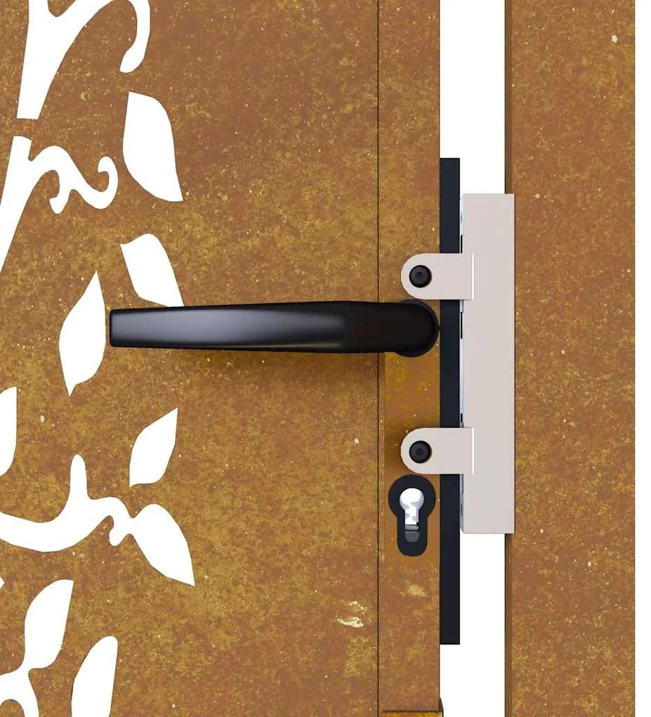 Portão de jardim 105x205 cm aço corten design árvore