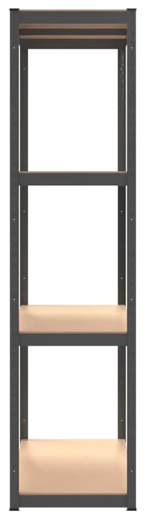 Estante 4 prateleiras 2 pcs derivados de madeira/aço antracite