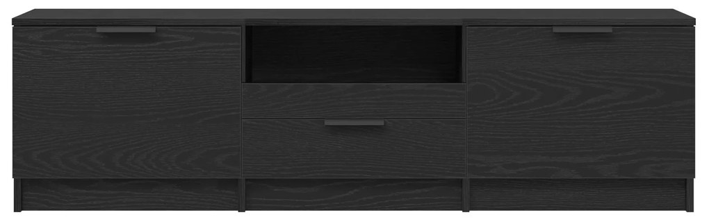 Armário de TV vidaXL - Carvalho Preto - 140x35x40 cm - Feito de Madeir