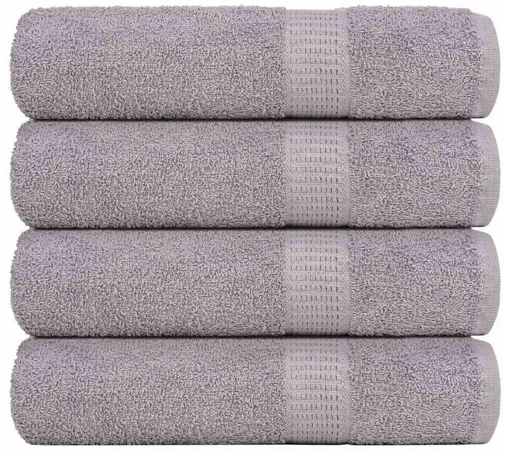 vidaXL Toalhas de mãos FROGN 4 pcs 50x100 cm 360 g/m² cinzento