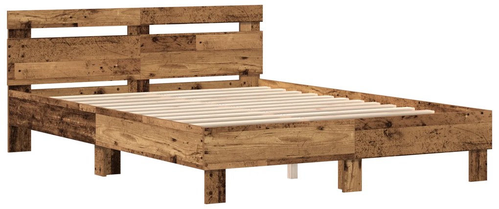 Estrutura de Cama de Madeira Madeira Recuperada 140 x 190 cm