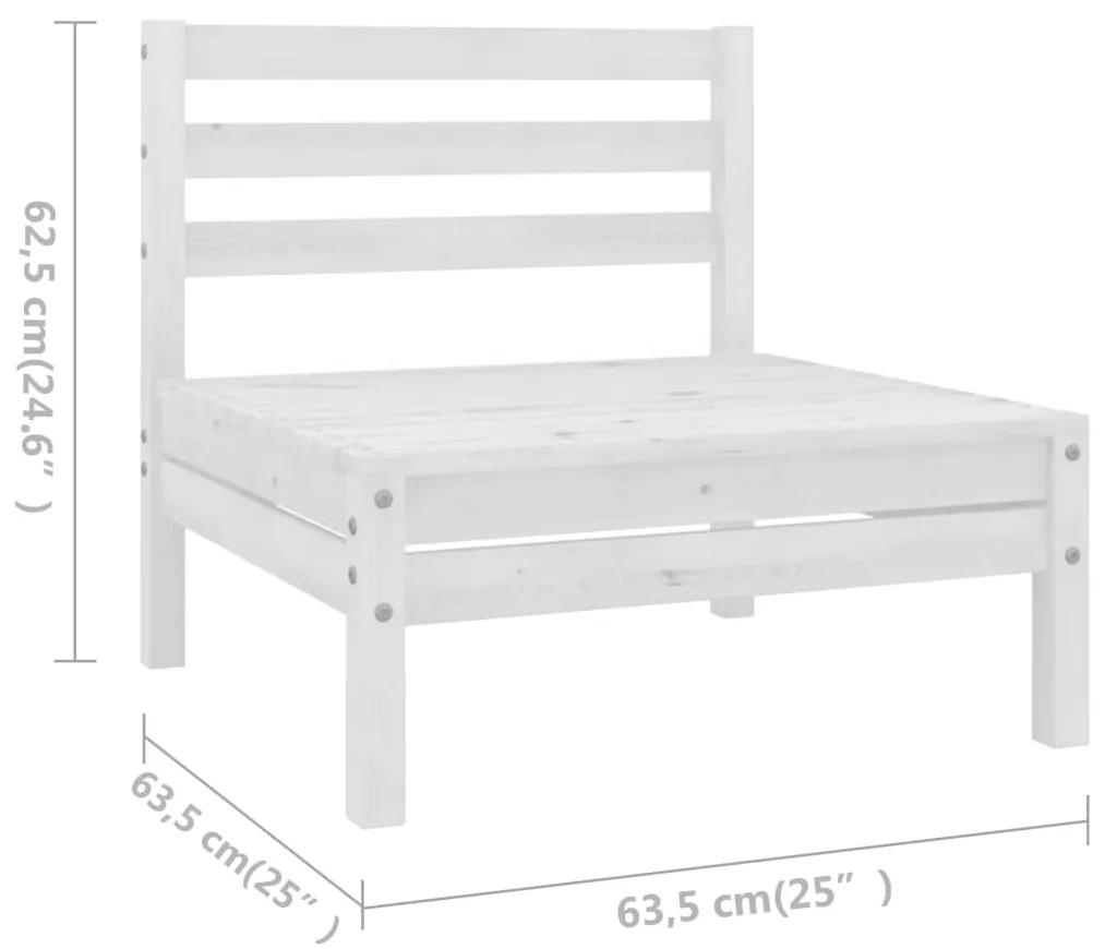 4 pcs conjunto lounge de jardim pinho maciço branco