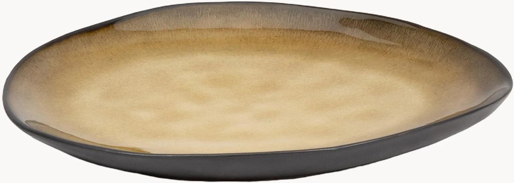 Pratos de sobremesa com vidrado reativo orgânico Pure, conjunto de 2