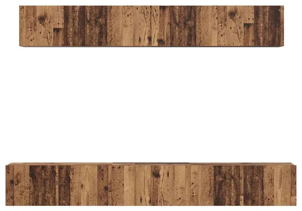 Conjunto de Estantes para TV 5 pcs Madeira antiga Médio
