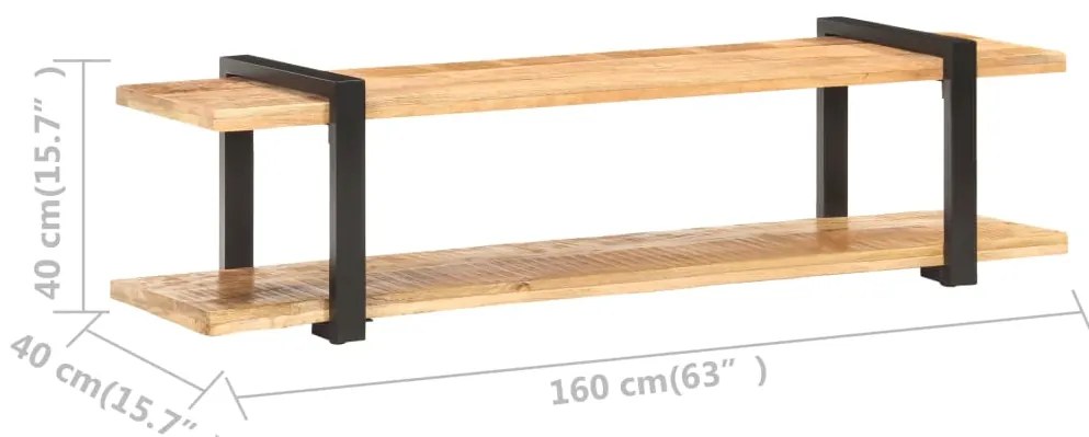 Móvel de TV 160x40x40 cm madeira de mangueira áspera maciça