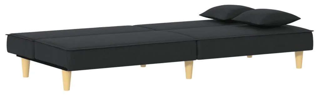 Sofá-cama tecido preto