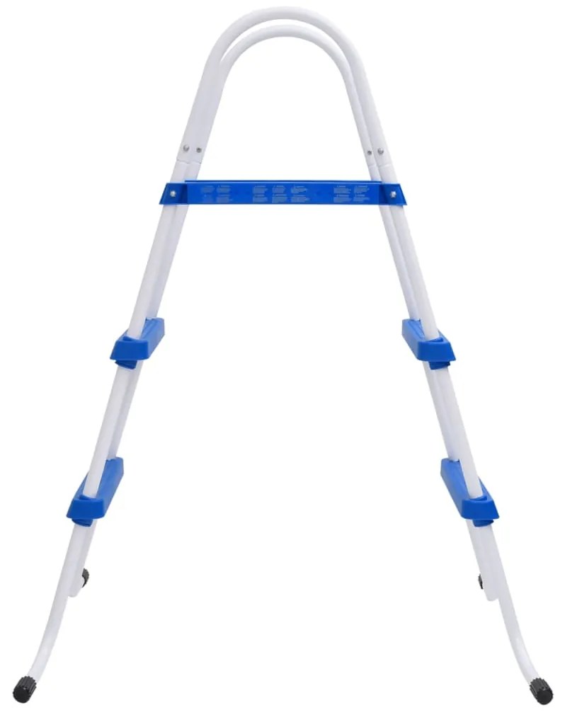 Escada para piscina 84 cm aço azul e branco