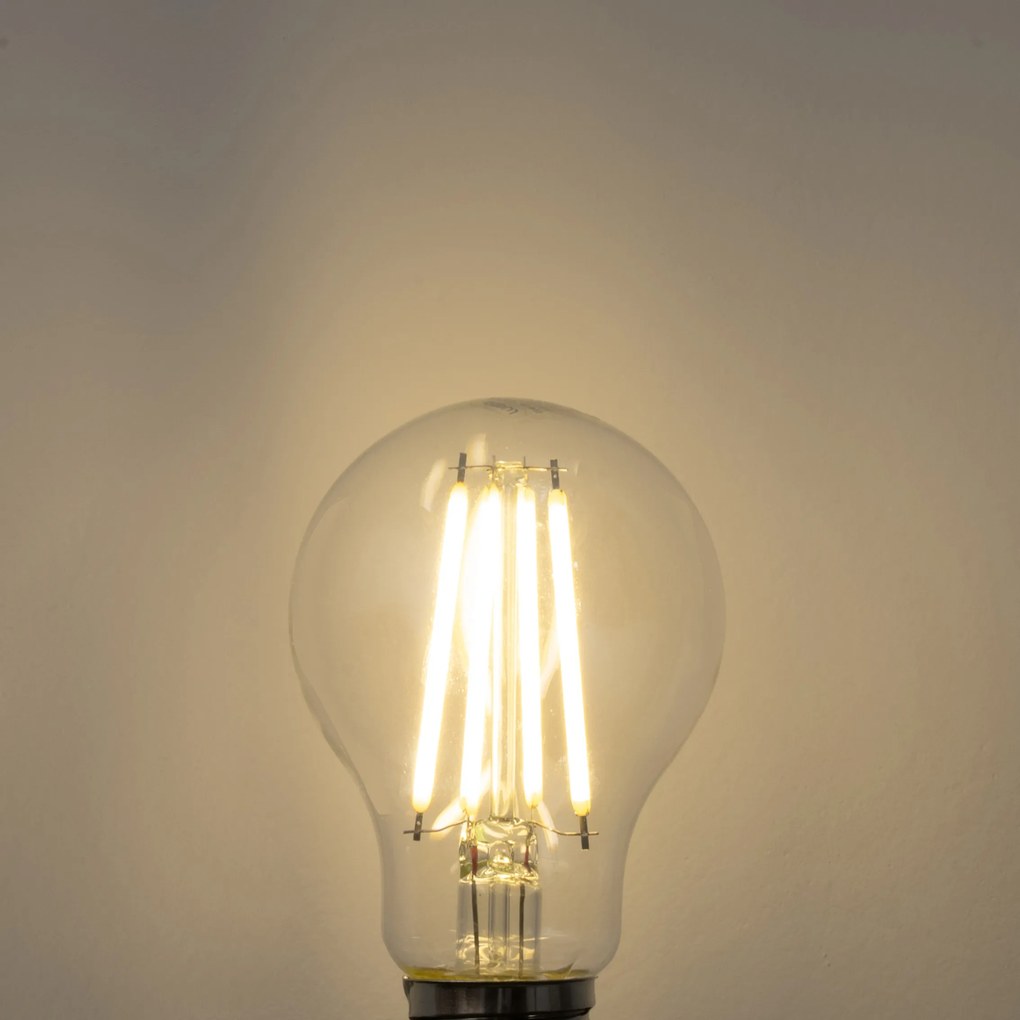 Conjunto de 5 lâmpadas LED E27 A60 transparentes 2,2W 470 lm 3000K