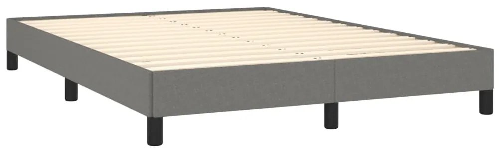 Estrutura de cama sem colchão 140x200 cm tecido cinzento-escuro