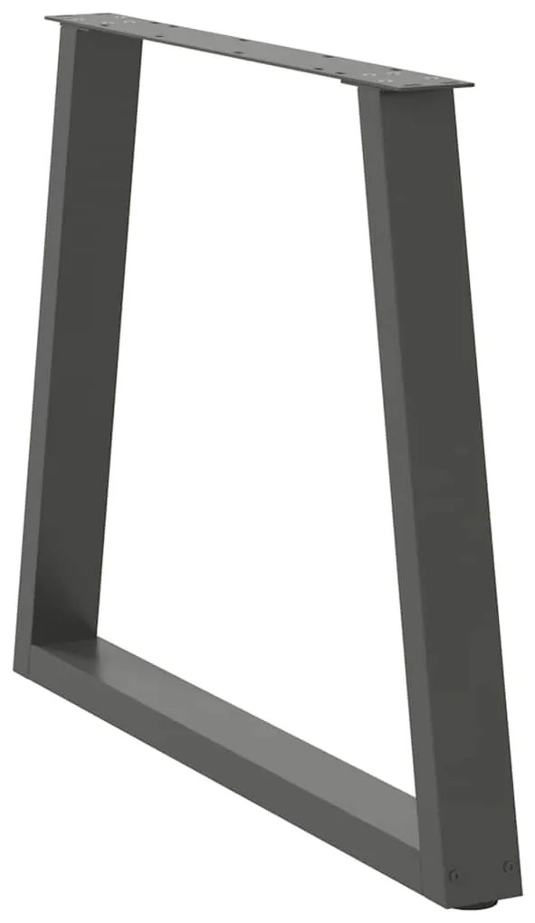 Pés para mesa de jantar em V, 2 peças, antracite, 70x(72-73,3) cm, aço