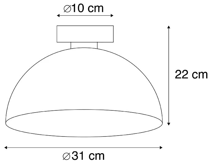 Candeeiro de tecto industrial castanho ferrugem 35 cm - Magna Classic Country / Rústico