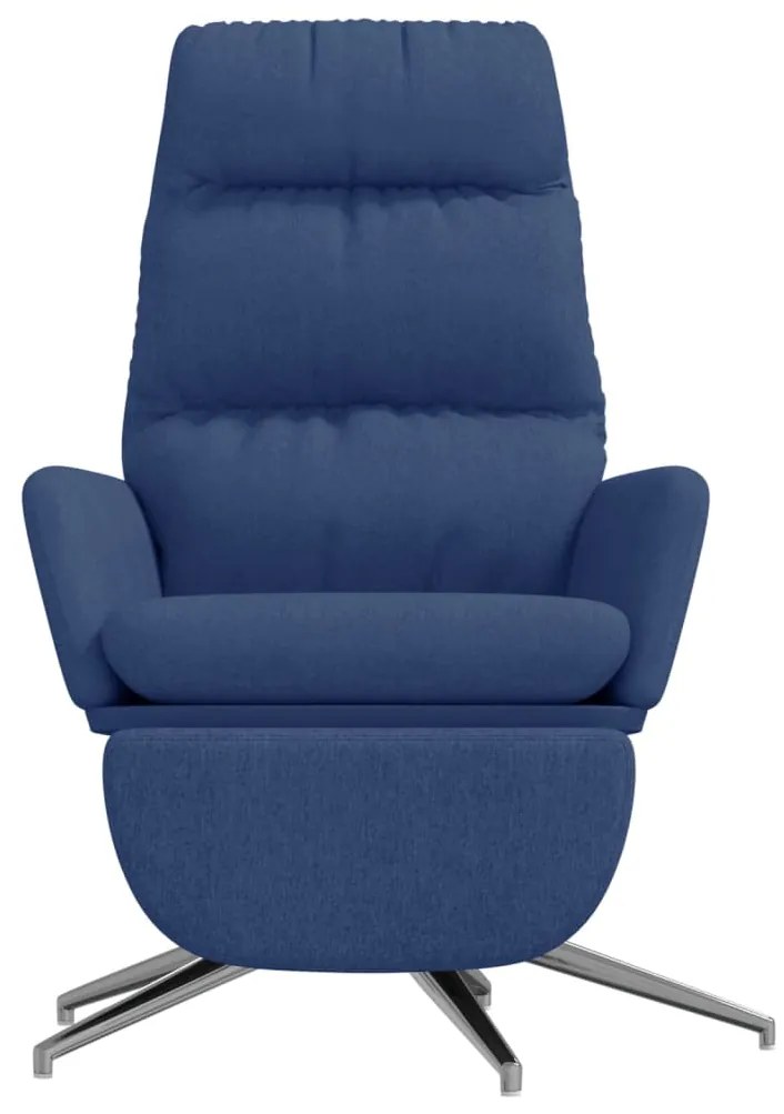 Cadeira de descanso com apoio de pés tecido azul