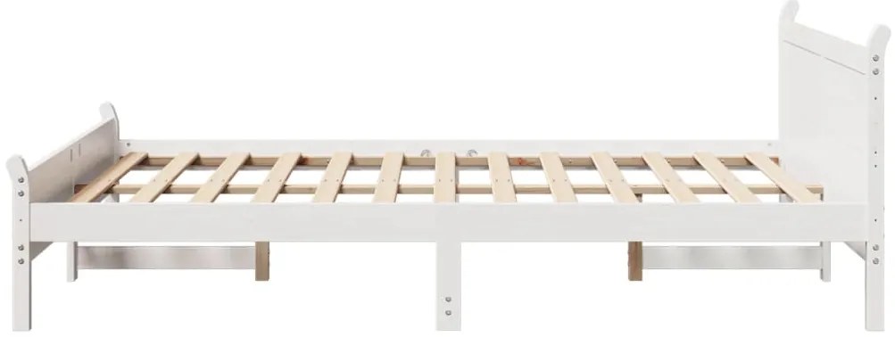 Cama sem colchão 120x200 cm madeira de pinho maciça branco