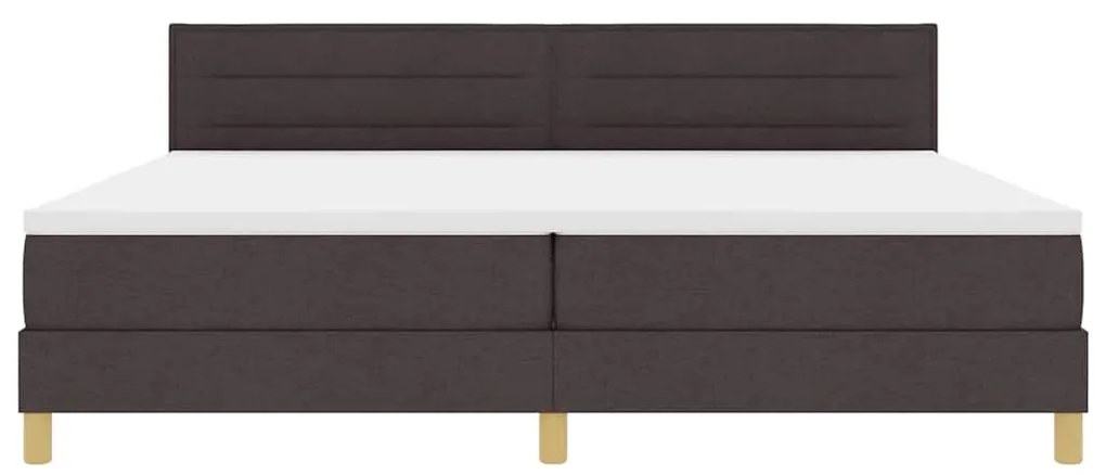 Cama Box Spring com Colchão Castanho Escuro 200x200 cm Tecido