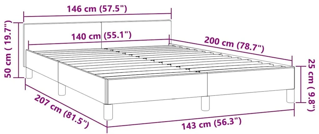 Estrutura de cama sem colchão 140x200 cm veludo preto