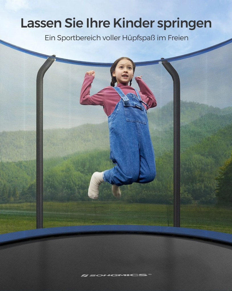 Trampolim Ø 244 cm com rede de segurança Preto-azul