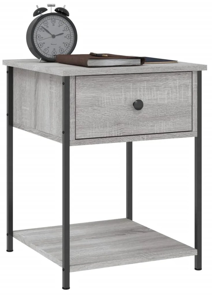 Mesas de cabeceira 2pcs 44x45x58 deriv. de madeira cinza sonoma