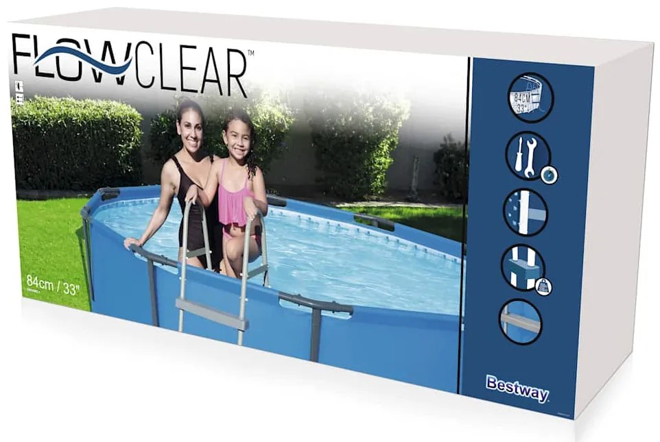 Bestway Escada de segurança p/ piscina 4 degraus Flowclear 122cm 58331